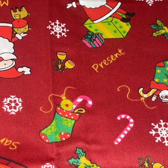 Christmas cotton fabric 19" x 19" square 6 pieces - Picture 4 of 10